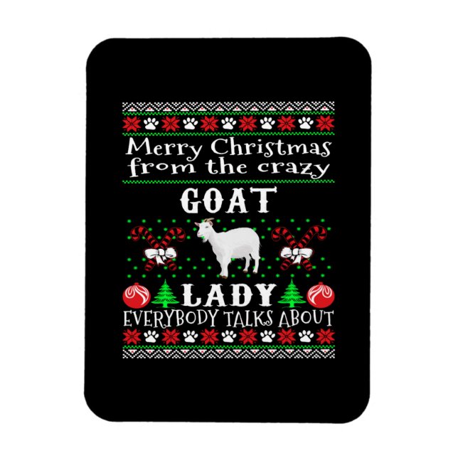 Frohe Weihnachtsziege Lady Ugly Geschenk Magnet (Vertikal)