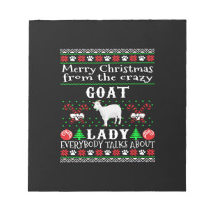 Frohe Weihnachtsziege Lady Ugly Geschenk Notizblock