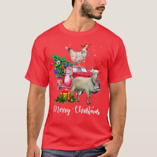 Frohe Weihnachtsziegen Hühnerlampen Xmas Funny T-Shirt