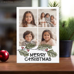 Frohe Weihnachtszweige - 4 Foto Moderne Schrift Feiertagspostkarte<br><div class="desc">Fügen Sie 4 quadratische Foto zu diesem rustikalen modernen Design. Diese Weihnachtskarte enthält kindische Zweige mit einem fröhlichen Weihnachtsgrüßen. FOTO-TIPP: Wenn Sie Ihre Bilder hochladen und sie nicht passen, klicken Sie auf "DIESE ANZEIGE KÖNNEN". Es mag etwas Geduld erfordern, aber man kann sich bewegen und sein Foto verkleinern. Sie können...</div>