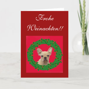 Frohe Weinachten ! ! Carte de voeux pour bulldog f