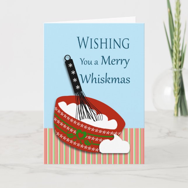 Frohe Whiskmas, Weihnachten für einen Koch, Bäcker Karte (Vorderseite)