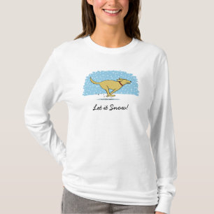 Frohe Winter-Schnee-Hund-Weihnachten - Lass es sch T-Shirt