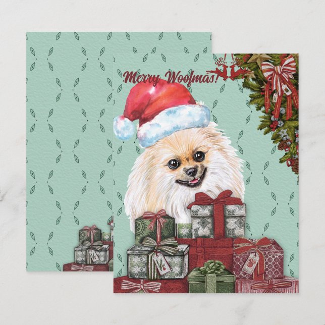 Frohe Wölfe! Spitz Weihnachtsmannmütze Weihnachtsg Mitteilungskarte (Vorne/Hinten)