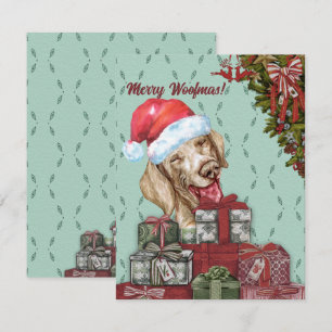 Frohe Woofmas! Lustiger Dachshund Weihnachtsmann H Mitteilungskarte