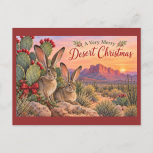 Frohe Wüstenweihnachten Jackrabbits Postkarte
