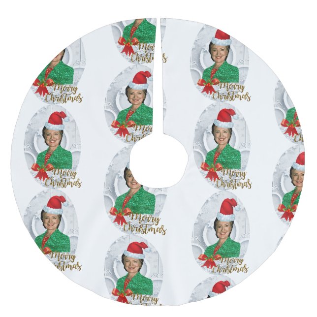 Frohe xmas Hillary Clinton Tree Rock Polyester Weihnachtsbaumdecke (Vorderseite)
