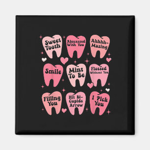 Frohe Zahnarzt Valentin Zähne Zahn Lustig Magnet