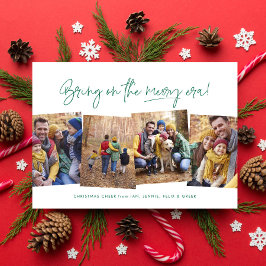 Frohe Zeit lustige vier Foto Grün Weihnachten