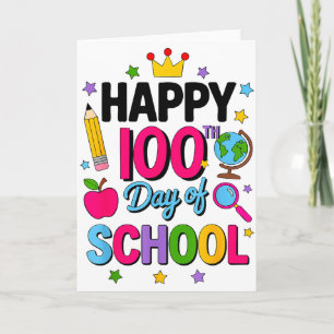 Frohen 100. Schultag 100 Tage schlauer Lehrer Karte