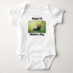 Frohen 1. Muttertag, individuelles Foto Baby Strampler