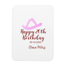 Frohen 20. Geburtstag rosa Cowboy Mädchen Name Dat