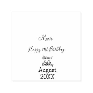 Frohen 21. Geburtstag grün Name Monogramm braun Permastempel