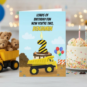 Frohen 2. Geburtstag Personalisierter Kipper Karte