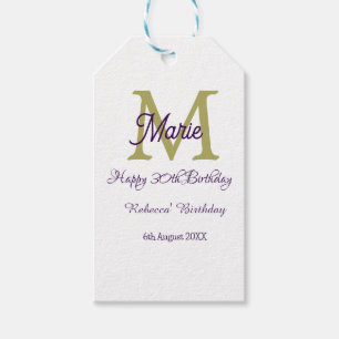 Frohen 30. Geburtstag goldener Zusatz Name Monogra Geschenkanhänger
