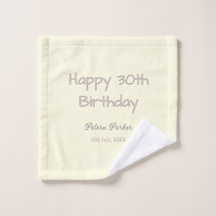 frohen 30. Geburtstag pink gelb grau pastell name  Waschlappen
