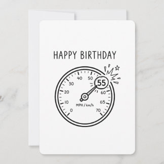 Frohen 55. Geburtstag Meilenstein Tacho Einladung