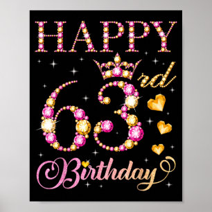 Frohen 63. Geburtstag 63 Jahre alte Männer Frauen Poster