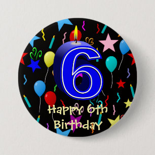 Frohen 6. Geburtstag Button