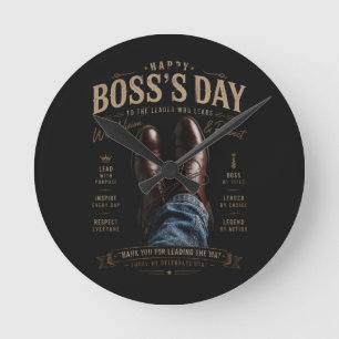 Frohen Boss-Tag Runde Wanduhr