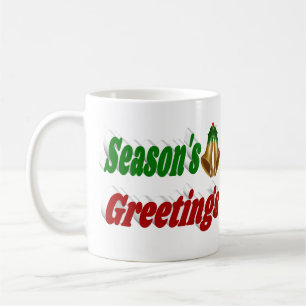 Frohen Festtage Bells Weihnachtshalbtypografie Kaffeetasse