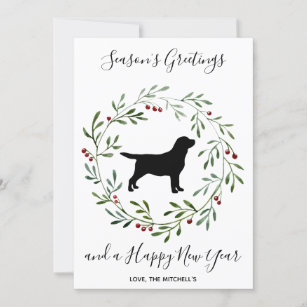 Frohen Festtage Black Labrador Elegant Dog Feiertagskarte