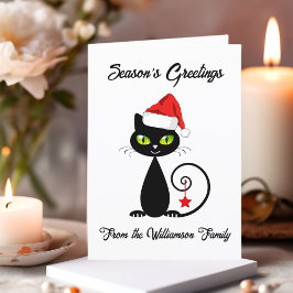 Frohen Festtage Black Santa Claus Weihnachts-Katze Feiertagskarte