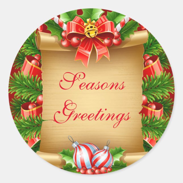 Frohen Festtage Holiday Stickers (Vorderseite)
