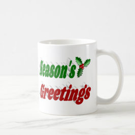 Frohen Festtage Holly Weihnachtshalbtypografie Kaffeetasse