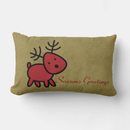 Frohen Festtage Red Christmas Reindeer Lendenkissen