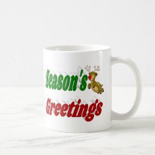 Frohen Festtage Reindeer Weihnachtstypografie Kaffeetasse