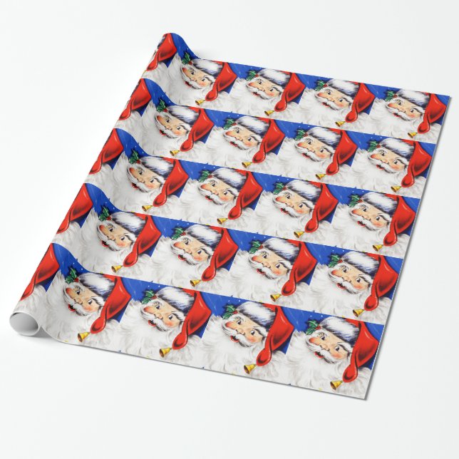 Frohen Festtage Santa Geschenkpapier (Ungerollt)