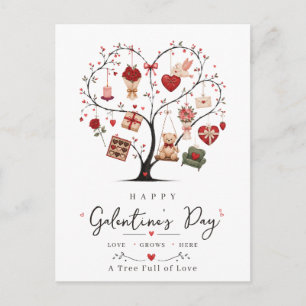 Frohen Galentine-Tag, beste Freundin, Herzbaum Lie Postkarte