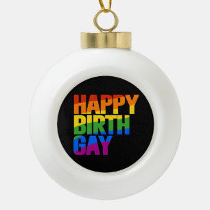 Frohen Geburtgay Keramik Kugel-Ornament
