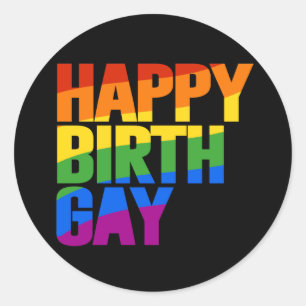 Frohen Geburtsgay Runder Aufkleber
