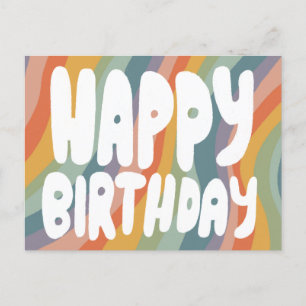 FROHEN GEBURTSTAG Bunte Blasenbuchstaben INDIVIDUE Postkarte