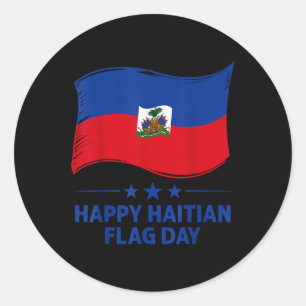 Frohen haitianischen Tag der Flagge Cool Haiti Fla Runder Aufkleber