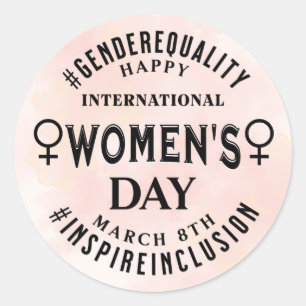 Frohen Internationalen Frauentag 8. März Runder Aufkleber