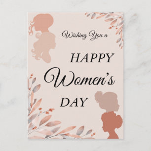 Frohen Internationalen Frauentag Wasserfarben-Laub Postkarte