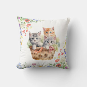 Frohen Internationalen Katzentag Wasserfarbe Wildb Kissen