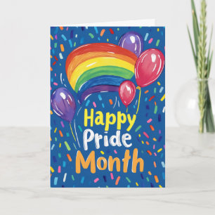 Frohen Monat des Stolzes Bunt Regenbogen Feiertagskarte