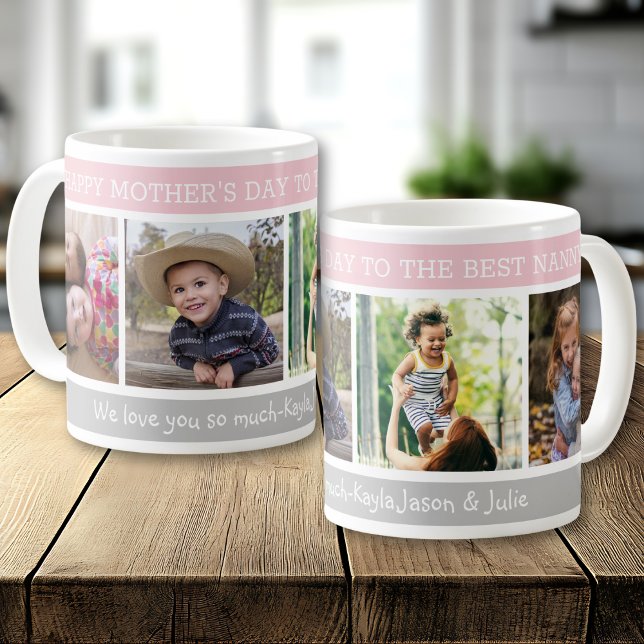 Frohen Muttertag Beste Nanny 4 Foto-Collage Kaffeetasse (Von Creator hochgeladen)