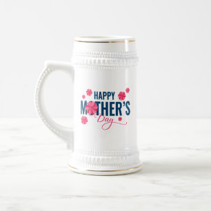 Frohen Muttertag Blumen-Design Bierglas