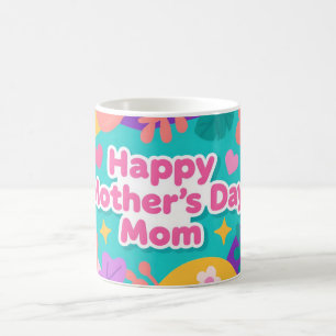 Frohen Muttertag Flaches Farbiges Design Kaffeetasse