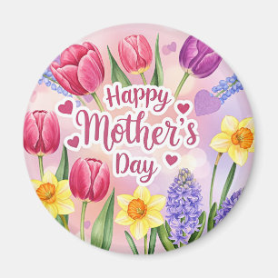 Frohen Muttertag, Frühlingsblumen, Magnet