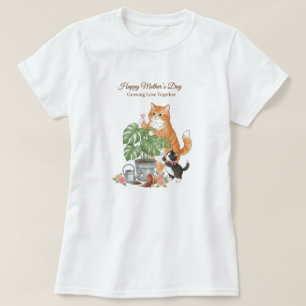 Frohen Muttertag Katzen Gartenarbeit Liebe Zusamme T-Shirt