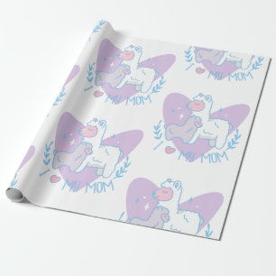 frohen Muttertag Lama Baby Geschenkpapier