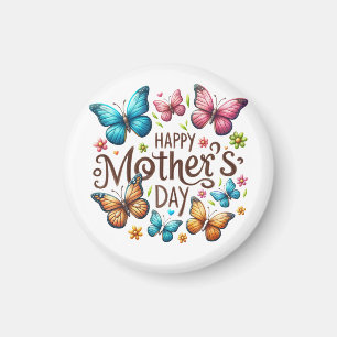 Frohen Muttertag mit Schmetterlingen Clipart Magnet