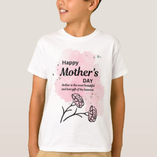 Frohen Muttertag Pink Florales Jungen T-Shirt