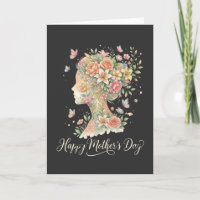 Frohen Muttertag Slogan Florale Frau Silhouette 